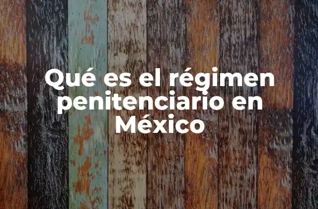Qué es el Régimen Penitenciario en México