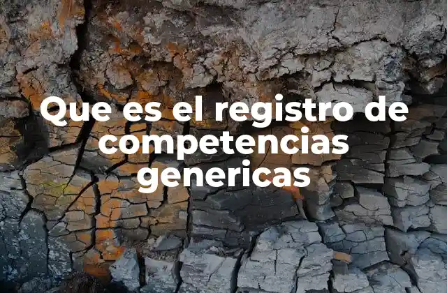 Que es el Registro de Competencias Genericas