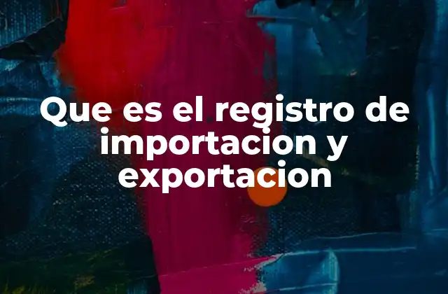 Que es el Registro de Importacion y Exportacion