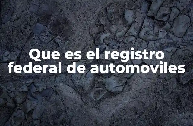 Que es el Registro Federal de Automoviles