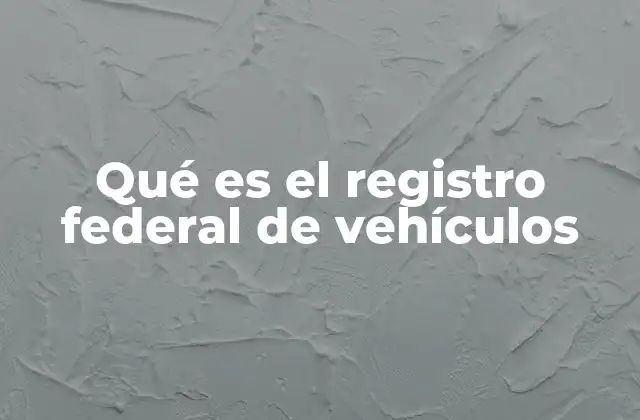 Qué es el Registro Federal de Vehículos