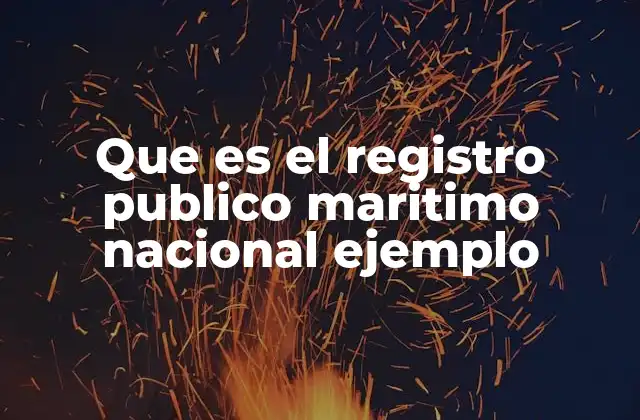 Que es el Registro Publico Maritimo Nacional Ejemplo