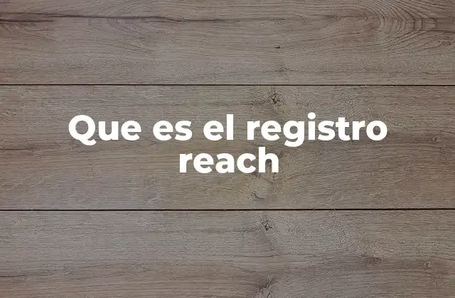Que es el Registro Reach