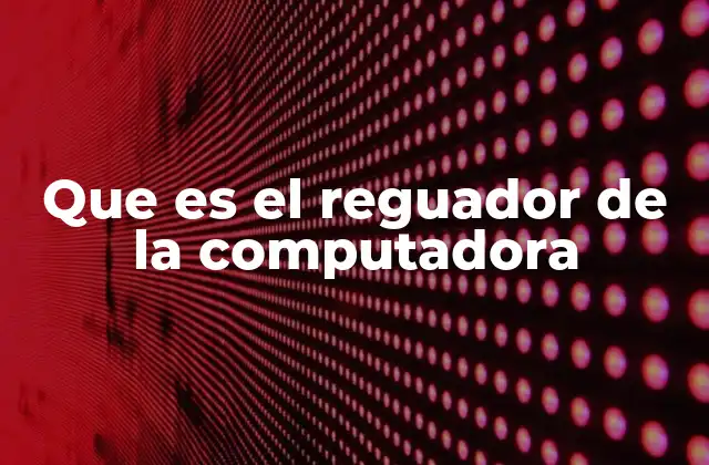 Que es el Reguador de la Computadora