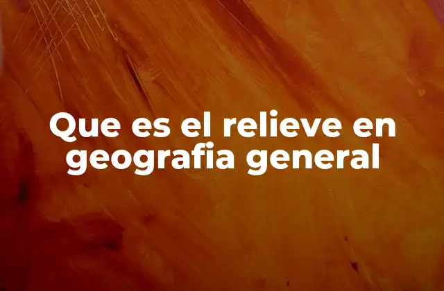 Que es el Relieve en Geografia General