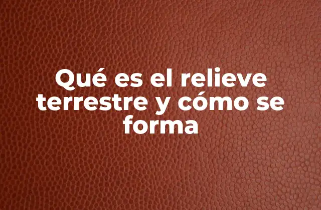 Qué es el Relieve Terrestre y Cómo Se Forma