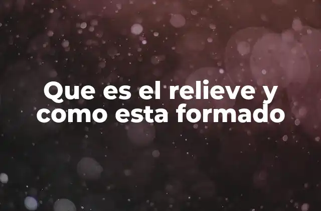 Que es el Relieve y como Esta Formado