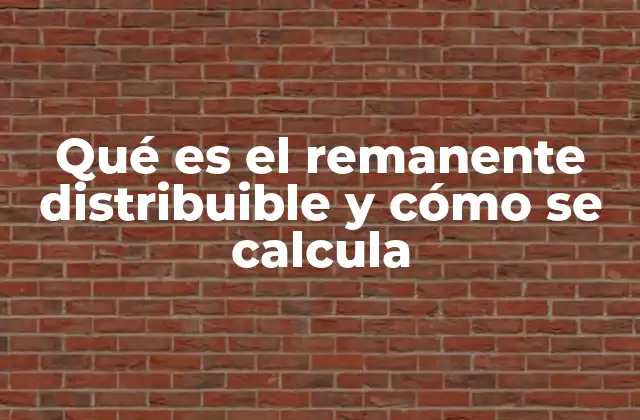 Qué es el Remanente Distribuible y Cómo Se Calcula