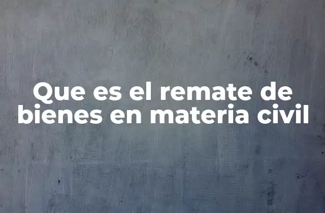 Que es el Remate de Bienes en Materia Civil