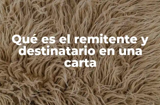 Qué es el Remitente y Destinatario en una Carta