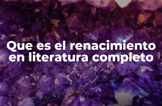 Que es el Renacimiento en Literatura Completo