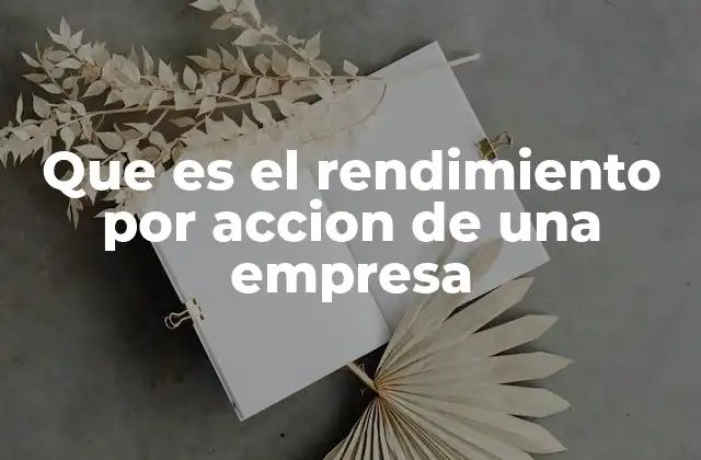 Que es el Rendimiento por Accion de una Empresa