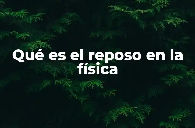 Qué es el Reposo en la Física