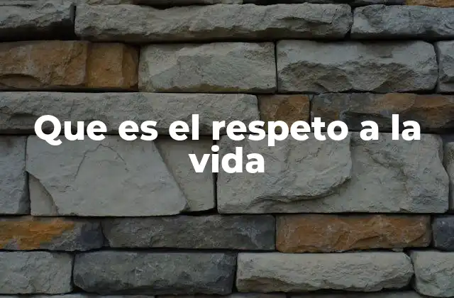 Que es el Respeto a la Vida