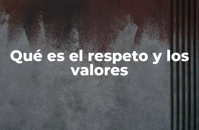 Qué es el Respeto y los Valores