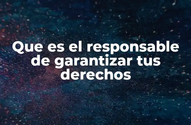 Que es el Responsable de Garantizar Tus Derechos