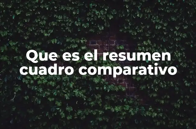 Que es el Resumen Cuadro Comparativo