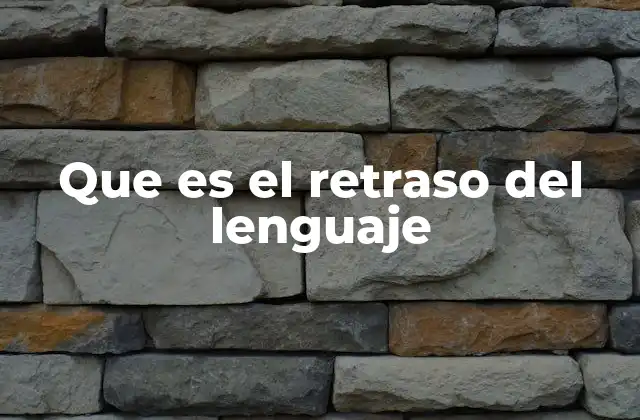 Que es el Retraso Del Lenguaje