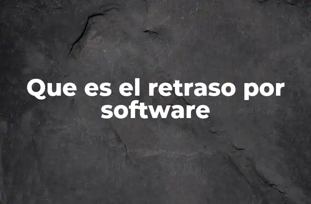 Que es el Retraso por Software