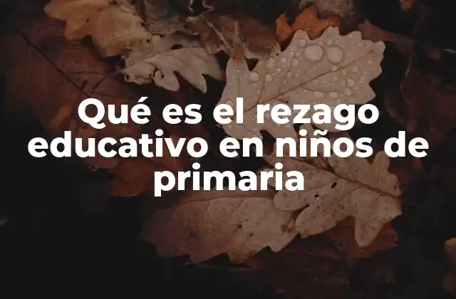Qué es el Rezago Educativo en Niños de Primaria