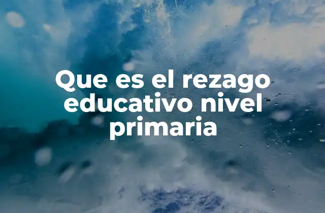 Causas detrás del rezago escolar en la educación primaria