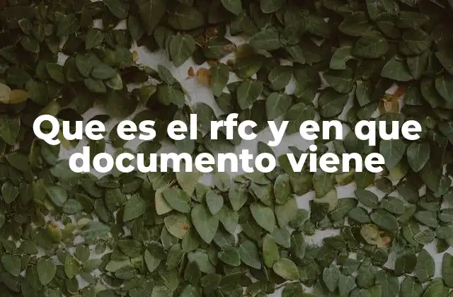 Que es el Rfc y en que Documento Viene