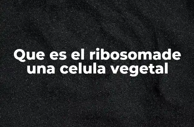 La importancia del ribosoma en la síntesis proteica de las células vegetales