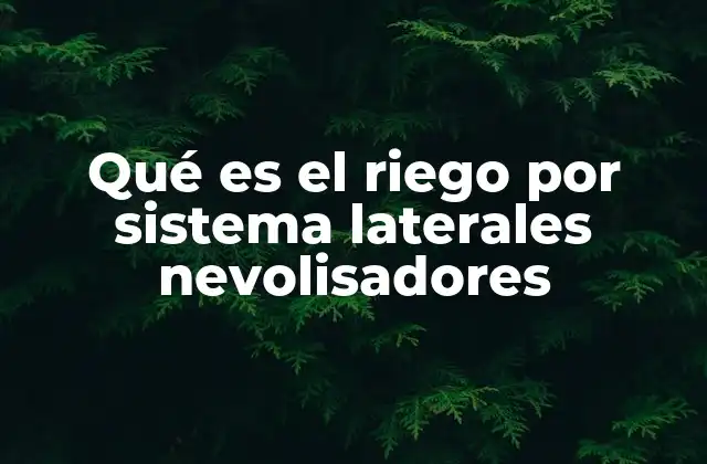 Qué es el Riego por Sistema Laterales Nevolisadores