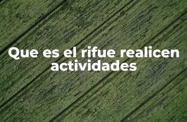 Que es el Rifue Realicen Actividades