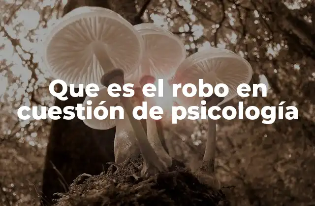 Que es el Robo en Cuestión de Psicología