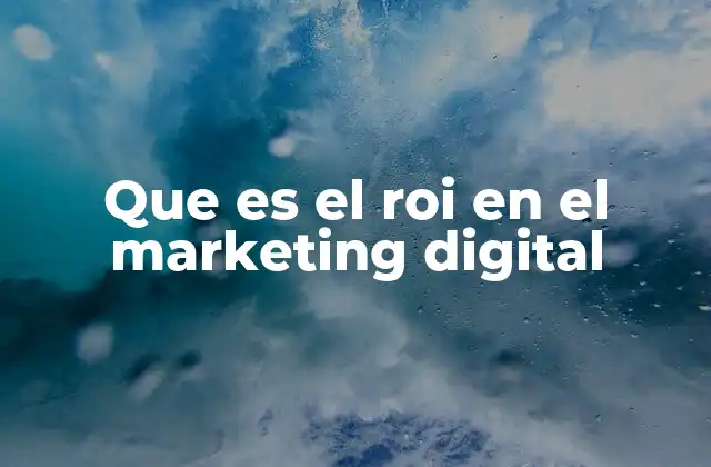 Que es el Roi en el Marketing Digital