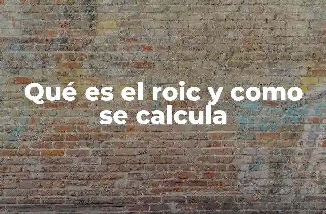 Qué es el Roic y como Se Calcula