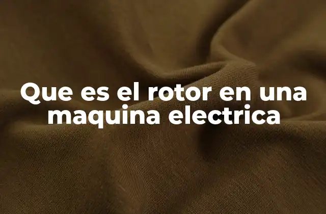 Que es el Rotor en una Maquina Electrica