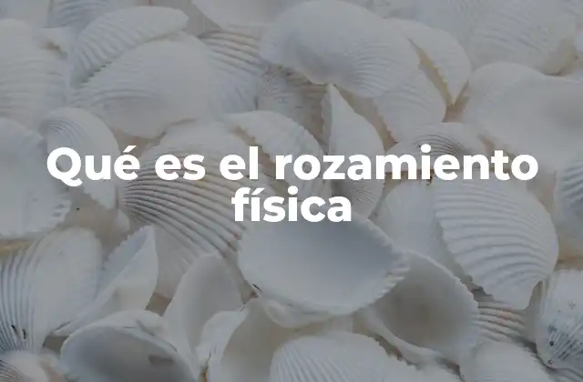 Qué es el Rozamiento Física