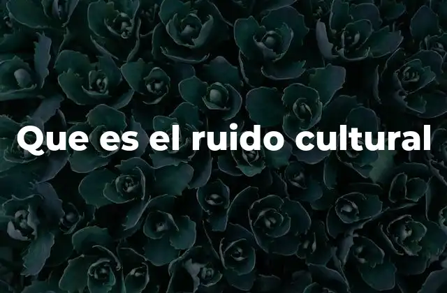 Que es el Ruido Cultural