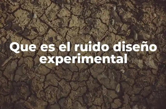 Que es el Ruido Diseño Experimental