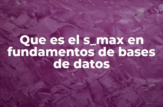 Que es el S_max en Fundamentos de Bases de Datos