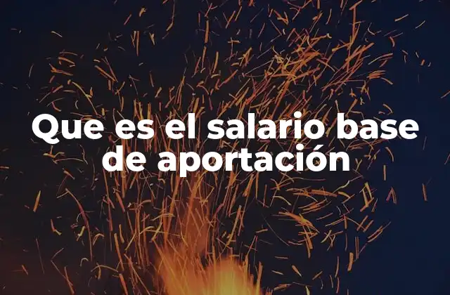 Que es el Salario Base de Aportación