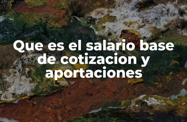 Que es el Salario Base de Cotizacion y Aportaciones