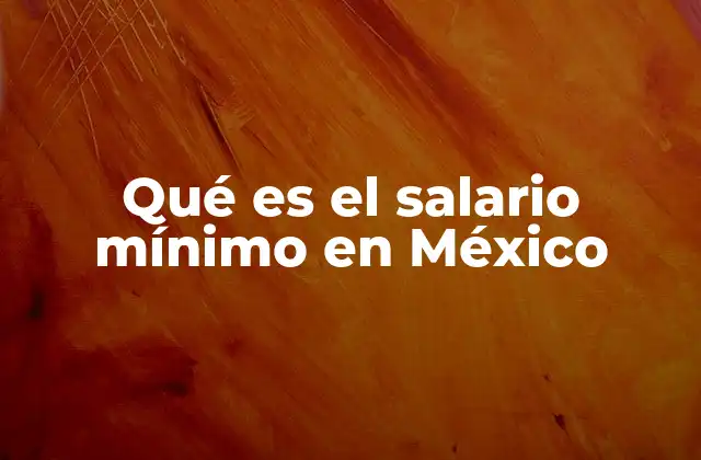 Qué es el Salario Mínimo en México