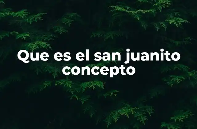Que es el San Juanito Concepto