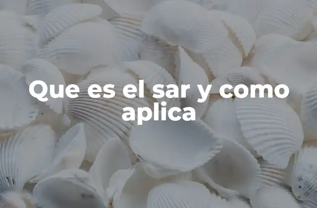 Que es el Sar y como Aplica