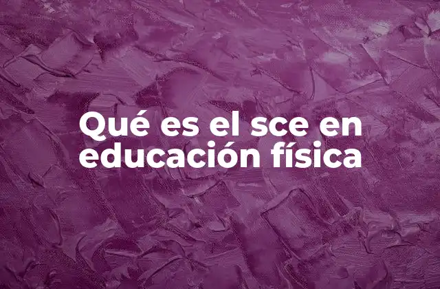 Qué es el Sce en Educación Física