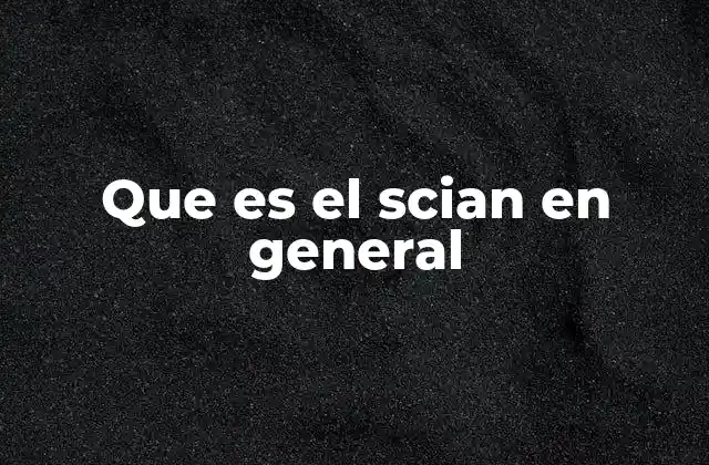 Que es el Scian en General