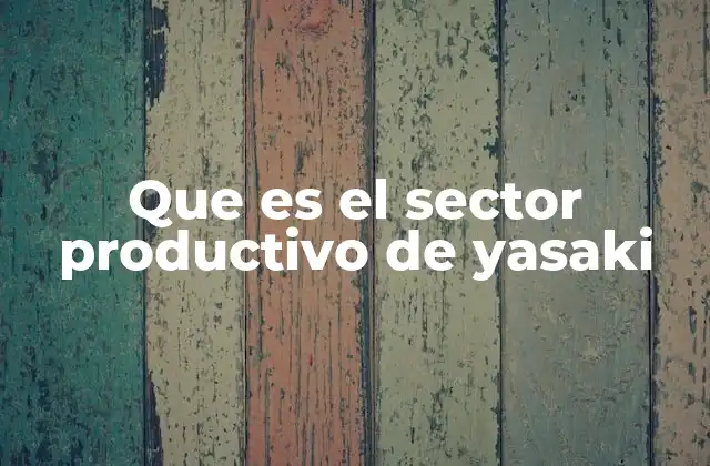 Que es el Sector Productivo de Yasaki