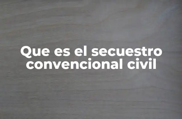 Que es el Secuestro Convencional Civil