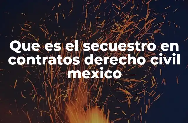 Que es el Secuestro en Contratos Derecho Civil Mexico