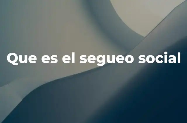 Que es el Segueo Social