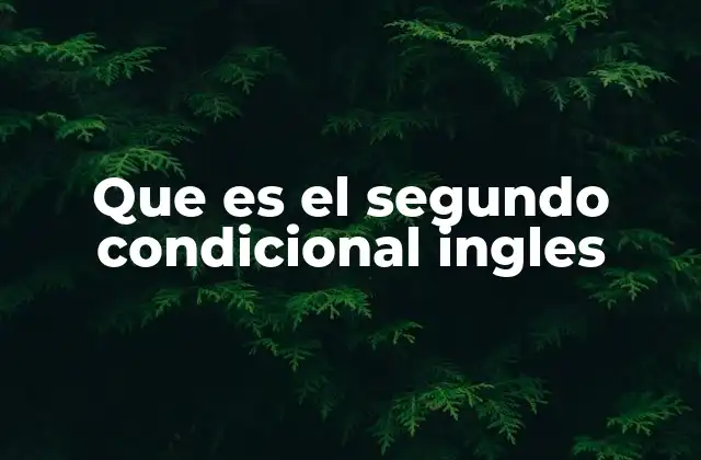Que es el Segundo Condicional Ingles