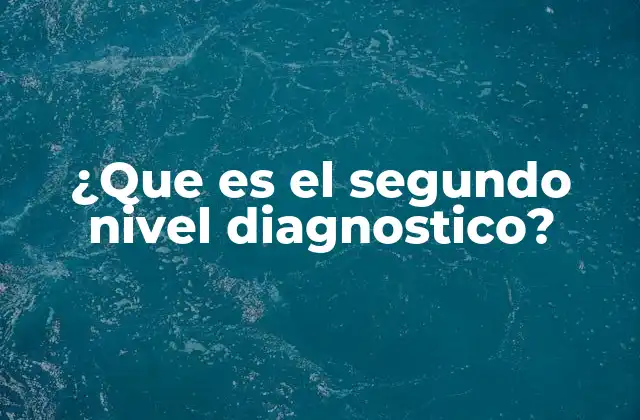 ¿que es el Segundo Nivel Diagnostico? 2 Evaluación detallada de los síntomas